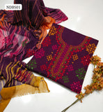 Pure Lawn HandeMade Afghani Gala Jall Neat work Botiq Style Shirt With Embroidery Chiffon Crush Tei & Dei Dupatta And Plain lawn Trouser 3Pc Dress