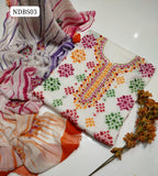 Pure Lawn HandeMade Afghani Gala Jall Neat work Botiq Style Shirt With Embroidery Chiffon Crush Tei & Dei Dupatta And Plain lawn Trouser 3Pc Dress