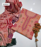 Pure Lawn HandeMade Afghani Gala Jall Neat work Botiq Style Shirt With Embroidery Chiffon Crush Tei & Dei Dupatta And Plain lawn Trouser 3Pc Dress