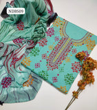 Pure Lawn HandeMade Afghani Gala Jall Neat work Botiq Style Shirt With Embroidery Chiffon Crush Tei & Dei Dupatta And Plain lawn Trouser 3Pc Dress