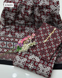 Tradional Handmade Sindhi Ajrak Print Cotton Shirt And Trouser With Duppata 3Pc Dress