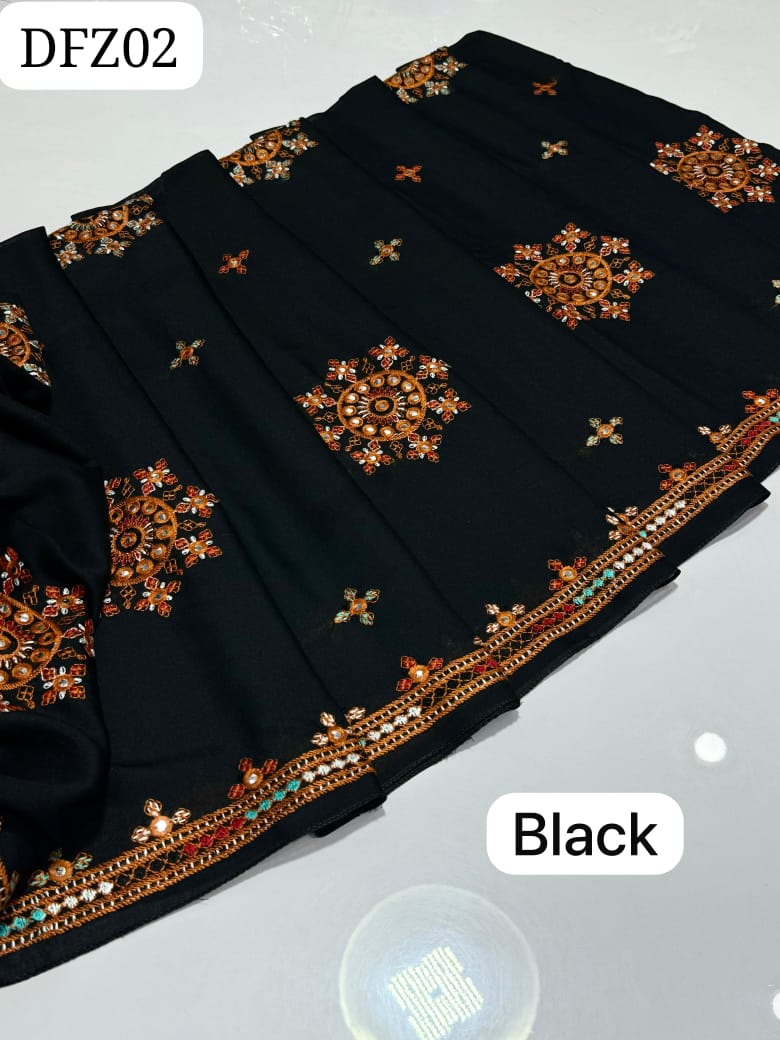 Swiss Lawn Fabric Elegant And Beautiful Machine Balochi With Sequence Full Size Chadar