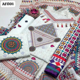 Stuff Viscose  Digital Print Shirt, Printed Trouser Along With Chiffon Printed Dupatta 3pcs Dress