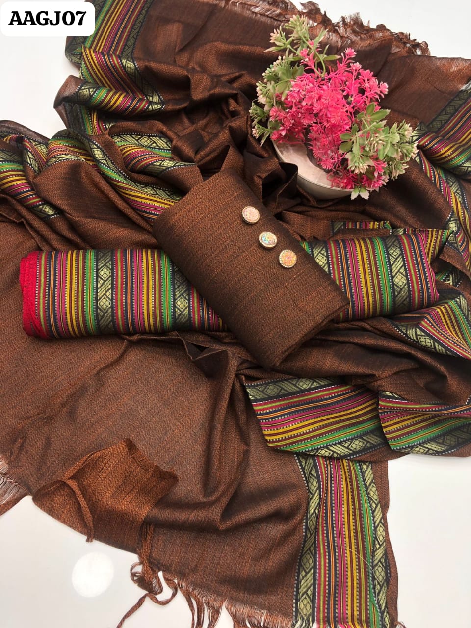 Stuff Sussi plain Shirt And Trouser With Sussi Bnarsi Dupatta 3PC Dress