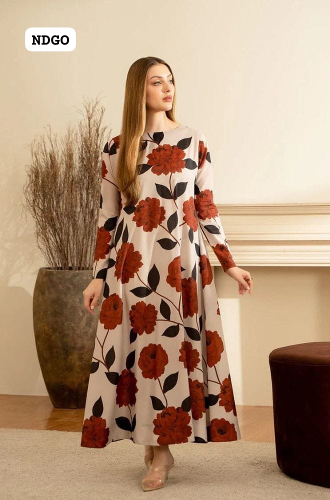 Stuff Shamoz SIlk Digital Print Shirt And Trouser Along With Organza Digital Print Dupatta 3PC Dress