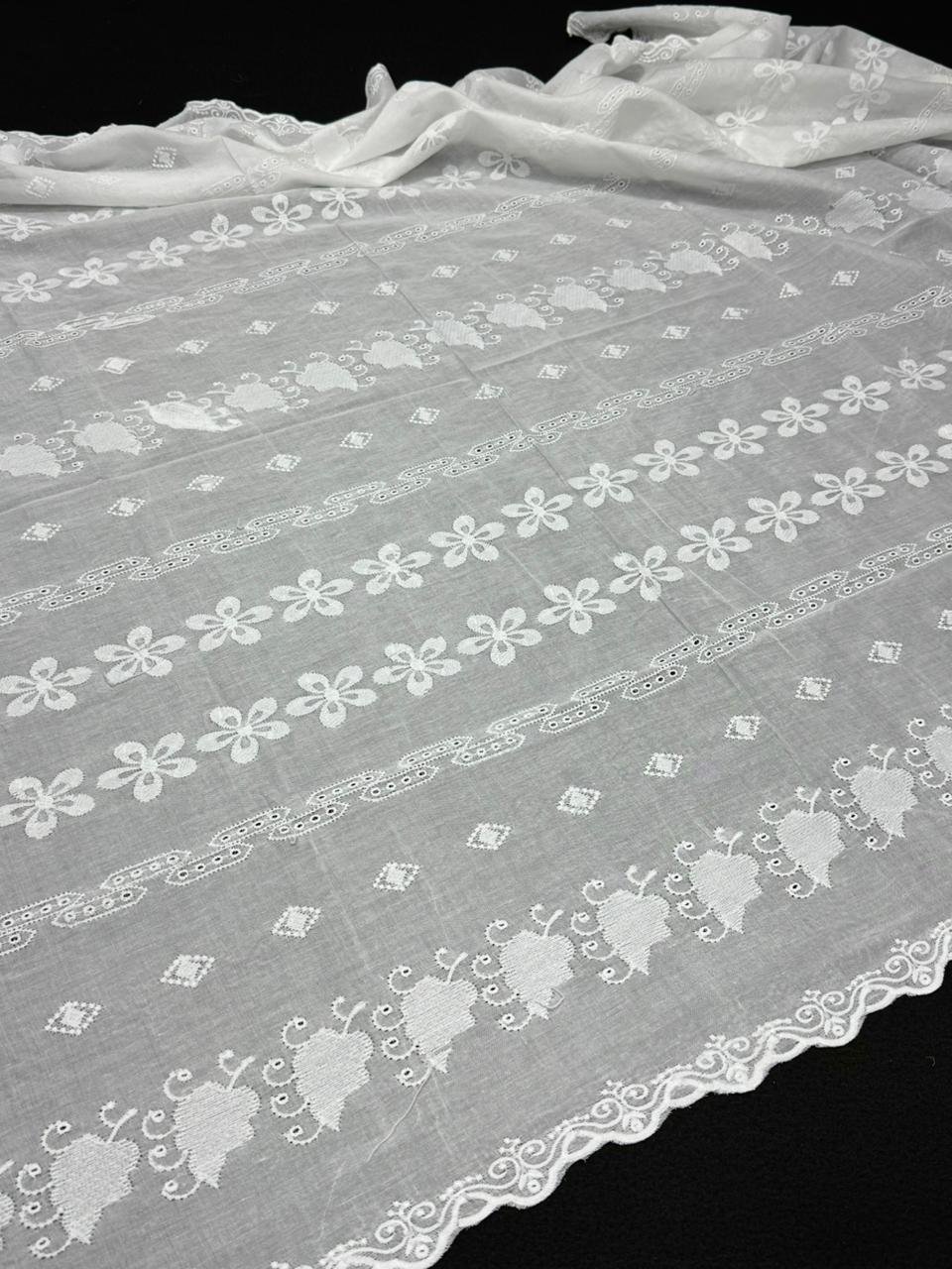 Pure Lawn Chadar Elegant And Beautiful Chicken Machine Embroidered Chadar Excellent Quality Lawn