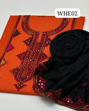 Stuff Lawn Cotton 9MM Sindhi Embroidery Shirt And Lawn Cotton EMbroidery Trouser 2PC Dress