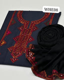 Stuff Lawn Cotton 9MM Sindhi Embroidery Shirt And Lawn Cotton EMbroidery Trouser 2PC Dress
