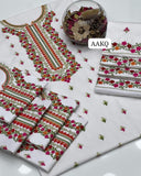 STuff Cotton Pakka Gala Phulkkari Multi EMbroidery Shirt And Trouser 2PC Dress