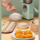 Manual Rotary Best Vegetable Slicer Cutter Multifunction vegetable cutting machine Kitchen Vegetable Cheese, onion, potato, cutter salad potatoes chips slicer Grater Chopper With 3 Stainless Steel Knives vegetable dicer
