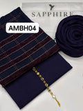 Stuff Dhanak Wool Velvet Bana dora style Shirt Plain Dhanak wool Trouser Along With Dhanak wool Velvet Motive Jall Shawl 3 Pcs Dress
