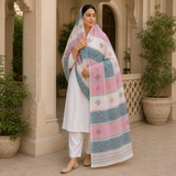 Pure Lawn Jacquard Handmade Chawal Tanka Embroidery Chaddar