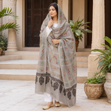 Pure Lawn Jacquard Handmade Chawal Tanka Embroidery Chaddar