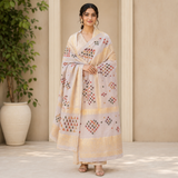 Pure Lawn Jacquard Handmade Chawal Tanka Embroidery Chaddar