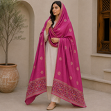 Winter Pashmina Mirror Work With Handmade Embroidery Shawl