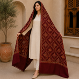 Winter Pashmina Block Print With Handmade Soi Embroidery Shawl