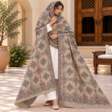 Winter Pashmina Block Print With Handmade Soi Embroidery Shawl