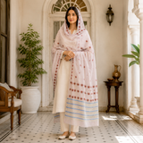 Summer Pure Lawn Fancy Border With Hand Embroidery and Mirror Work Chaddar