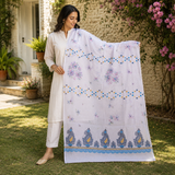 Pure Lawn Jacquard With Handmade Embroidery Chaddar