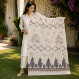 Pure Lawn Jacquard With Handmade Embroidery Chaddar