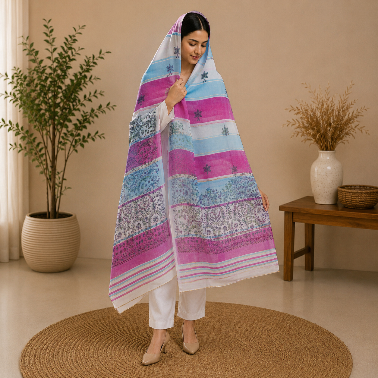 Pure Lawn Fancy 3D With Handmade Embroidery Chaddar