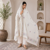 Pure Lawn Jacquard Border With Handmade Embroidery Chaddar