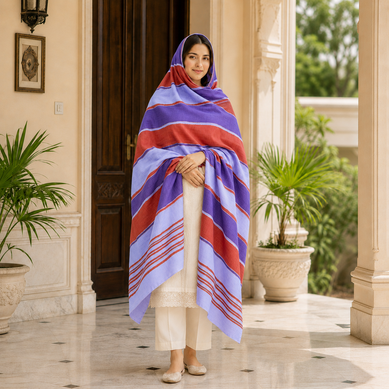 Pure Lawn Fancy Rangoli Pattern Chaddar