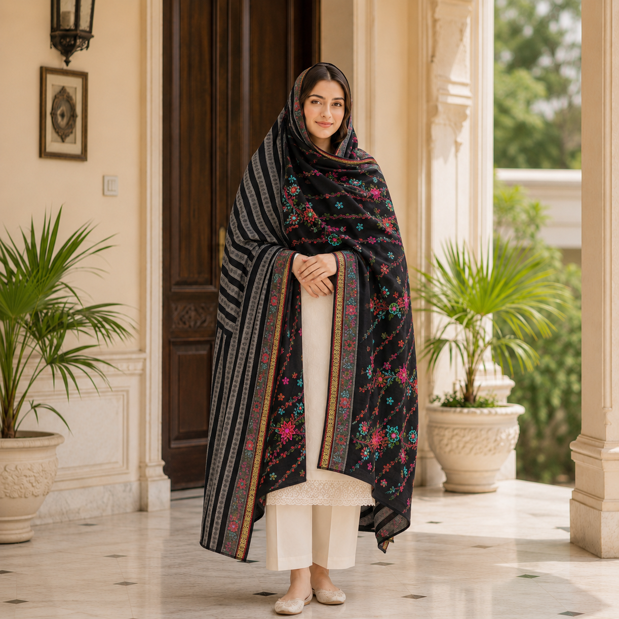 Summer Pure Lawn Jacquard Kacha Tanka With Tilla Hand Embroidery Chaddar