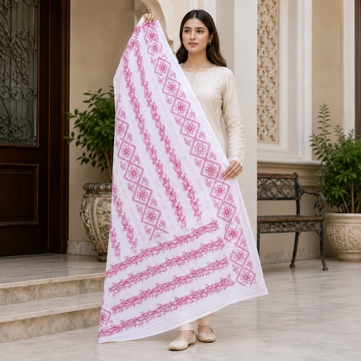 Pure Lawn Taskashi With Handmade Embroidery Chaddar