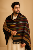 Stuff Winter Gents Velvet  Balochi  Beautiful 4 Sided Border Shawl