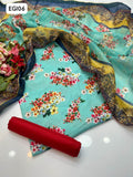 Monar Lawn Fabric Digital Print Shirt With Digital Print Monar Duppata And Kataan Plain Trouser Along 3 Pc Dress