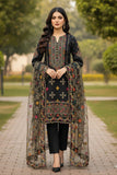 Lawn Computer Jaal Embroidery Work Shirt With Chiffon Embroidery Jaal Dupatta And Lawn Plain Trouser 3Pc Dress