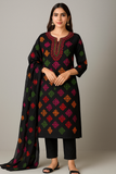 Stuff Pure lawn 100/100 Handmade Afghani Gala jall Style Neat Work Shirt And Plain Trouser With CHiffon embroidery DUpatta 3PC Dress1