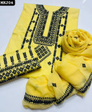 Lawn Cotton Fabric Computer 9MM Work Shirt With Chiffon Embroidered Dupatta And Lawn Cotton Embroidered Trouser 3pc Dress