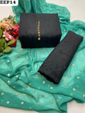 Lawn Fabric Chiken Kari Shirt And Trouser With Chiffon Booti Work Dupatta 3PC Dress With neckline
