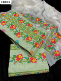 Lawn Fabric Cross Stitch Embroidery Shirt And Trouser With Chiffon Embroidered Dupatta 3Pc Dress