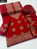 Lawn Cotton Fabric Computer Pakka Work shirt With Chiffon 2 Side Embroidered Dupatta And Lawn Embroidered Trouser 3PC Dress