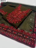 Pure Lawn Stuff Aari Balochi Work Shirt With Pallu Border Embroidered Dupatta And Lawn Embroidered Trouser 3PC Dress