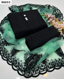 Lawn Chikenkari Shirt And Trouser With Soft Net Embroidered Dupatta 3Pc Dress