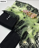 Lawn Chikenkari Shirt And Trouser With Soft Net Embroidered Dupatta 3Pc Dress