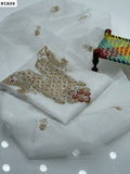 Organza Tilla Aari Beads Embroidery Handmade Shirt With Organza Kundan Dupatta 2PC Dress