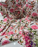 Monar Lawn Fabric Digital Printed Shirt With Organza Printed Dupatta And Plain Katan Silk Trouser 3PC Dress
