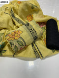 Paper Cotton Stuff Machine Made Tarkashi Jall Embroidery Shirt With Paper Cotton Embroidered Dupatta And Chiken Black Trouser 3PC Dress
