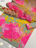 Swiss Lawn Digital Print Shirt And Trouser With Monar Flower Digital Print Dupatta 3PC Dress