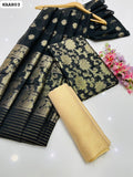 Pure Indian Cotton Jacquard Zarri Shirt And Dupatta With Soft Masoori Trouser 3PC Dress