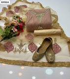 Khaadi Net Mirror Work Shirt With Organza Mirror Work Dupatta And Masoori Trouser 3PC Dress