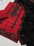 Lawn Cotton Fabric Computer & 9MM Work Shirt With Chiffon Embroidered Trouser And Lawn Embroidered Trouser 3Pc Dress