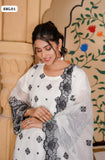 Khaadi Net Fabric Embroidered Shirt With Khaadi Net Cutwork Embroidered Dupatta And Plain Lawn Trouser 3PC Dress