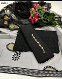 Lawn Chiken Kari Shirt And Trouser With Soft net Embroidered Dupatta 3PC Dress