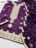Lawn Cotton Fabric Ari Sindhi Work Shirt With Chiffon Embroidered Dupatta And Embroidered Trouser